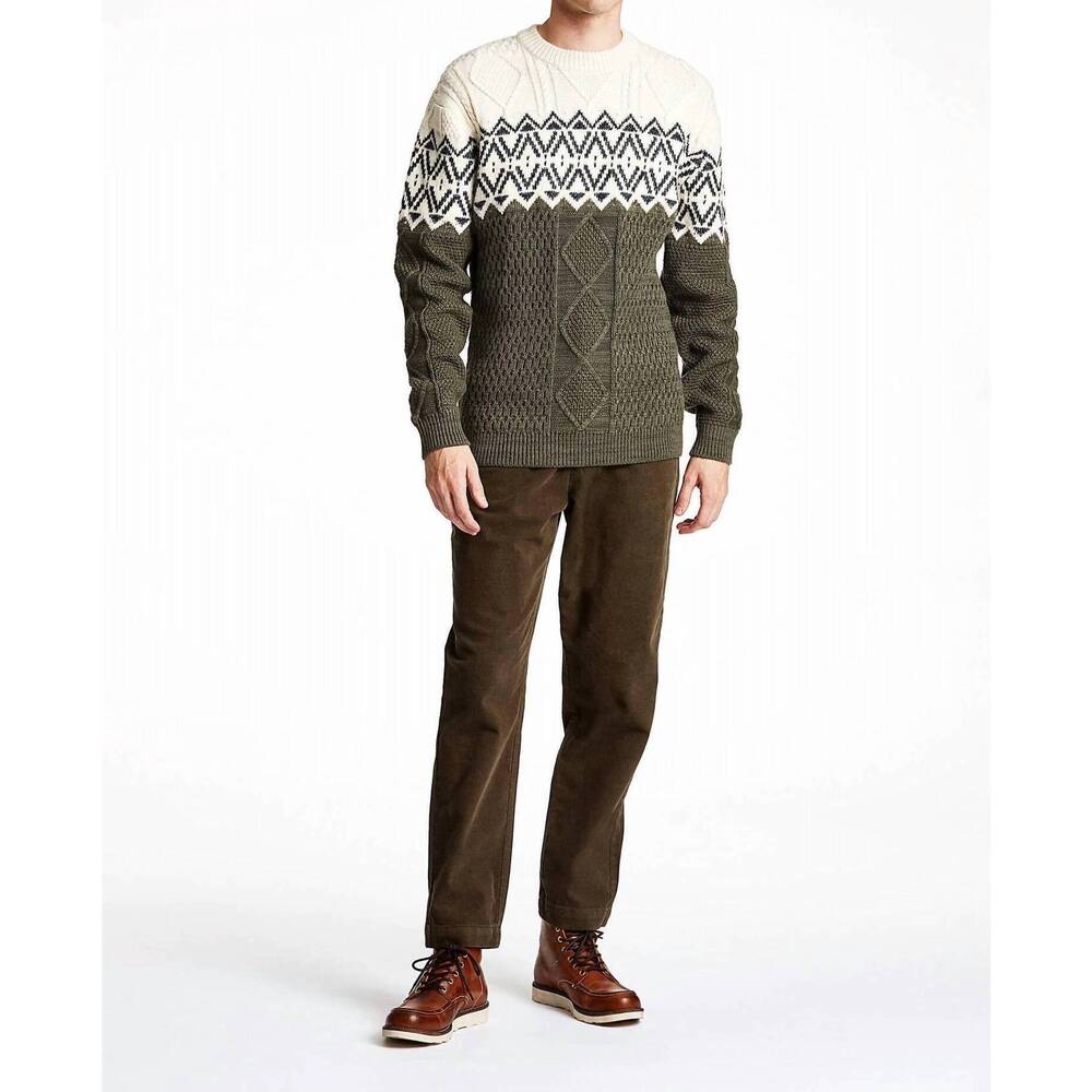 NEW LINDBERGH two color yolk cable knit sweater in dkarmymix